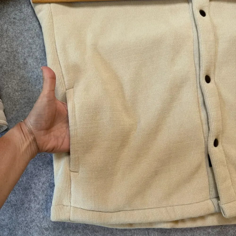 Copper & Oak Mens Tan Corduroy Sherpa Lined Shirt Jacket L Khaki 1735715